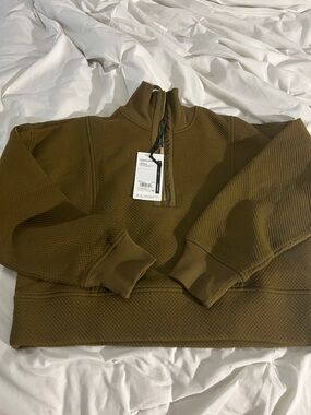 CALIA by Carrie Underwood Olive Half-Zip Textured Sweater